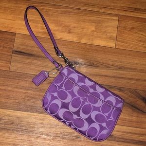Coach wristlet purple